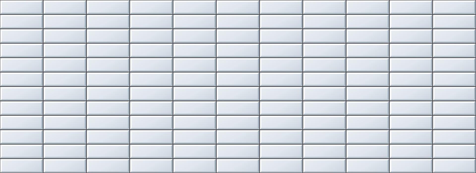 Seamless light blue tile pattern. Rectangle ceramic tiled texture for bathroom wall, kitchen floor, pool surface. Repeating white mosaic grid background. Repeated grey brick backdrop. vector