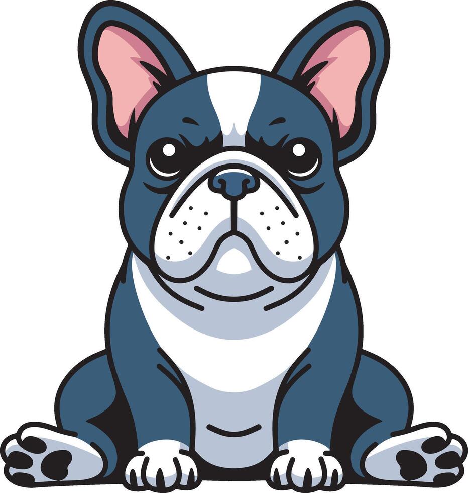 French bulldog cartoon design art vector