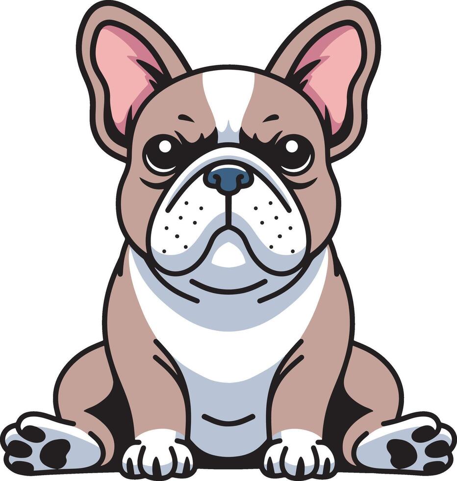 Adorable french bulldog cartoon illustration vector