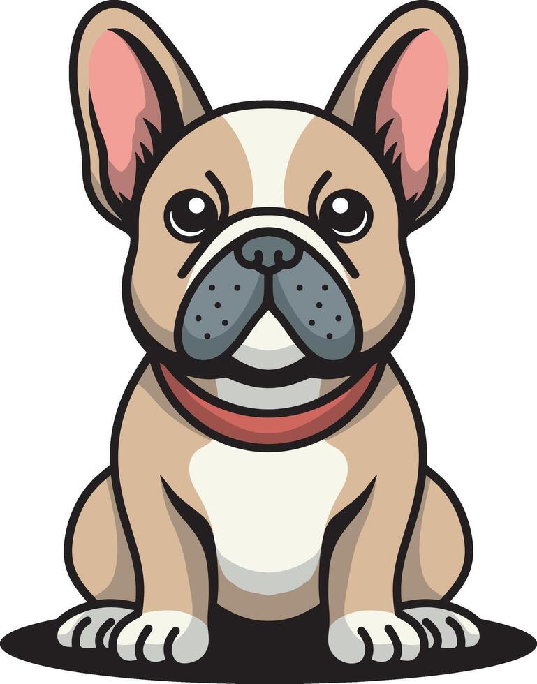 Cute French bulldog cartoon illustration vector