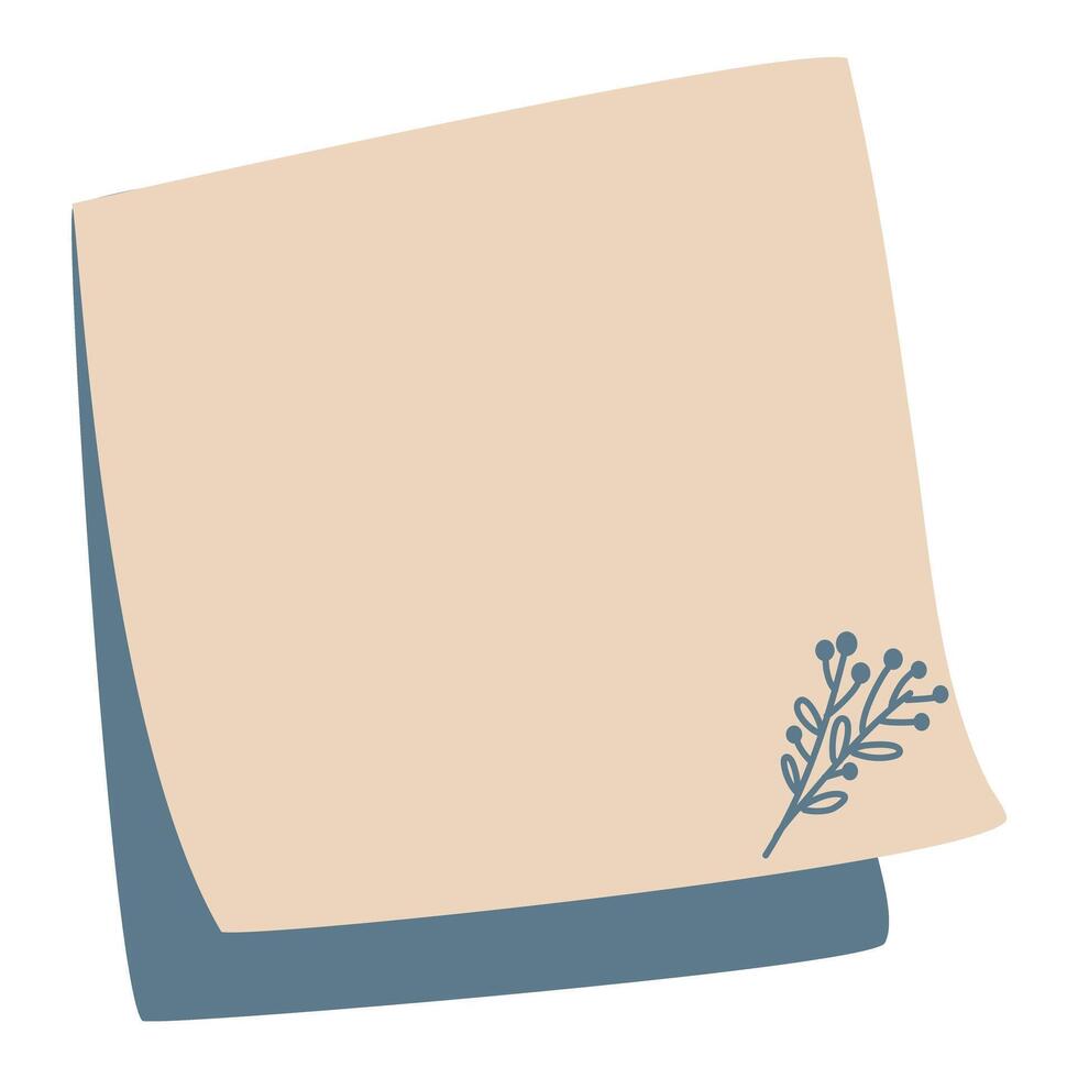 Blank sticky note for message design vector