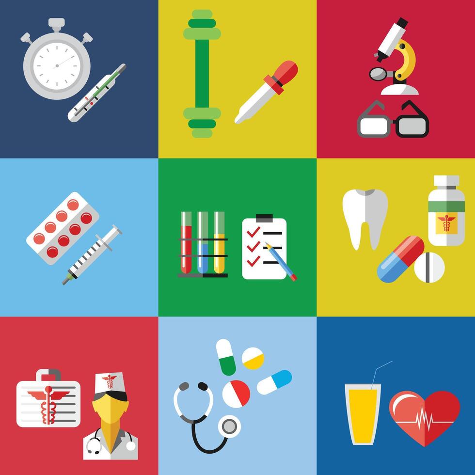 Flat Design Pharmaceutical Elements vector