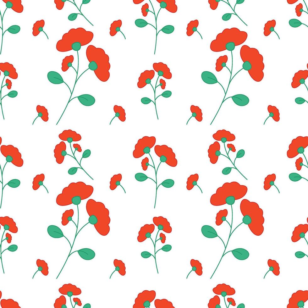 Decorative Flowers Seamless Pattern vector