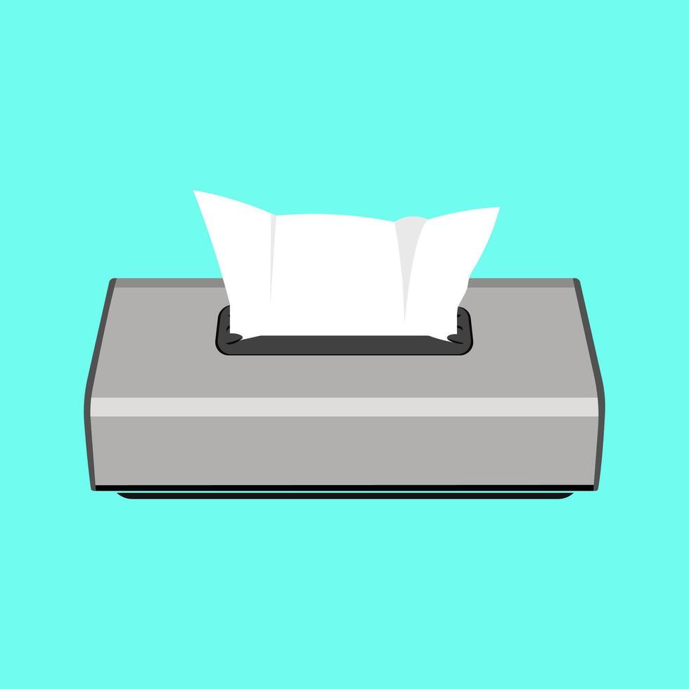 Handkerchiefs, hand wipes in green box with open top icon. Moist towelettes, tissues, wet naps. Paper towels, napkins in packaging. handkerchiefs isolated on white background. vector