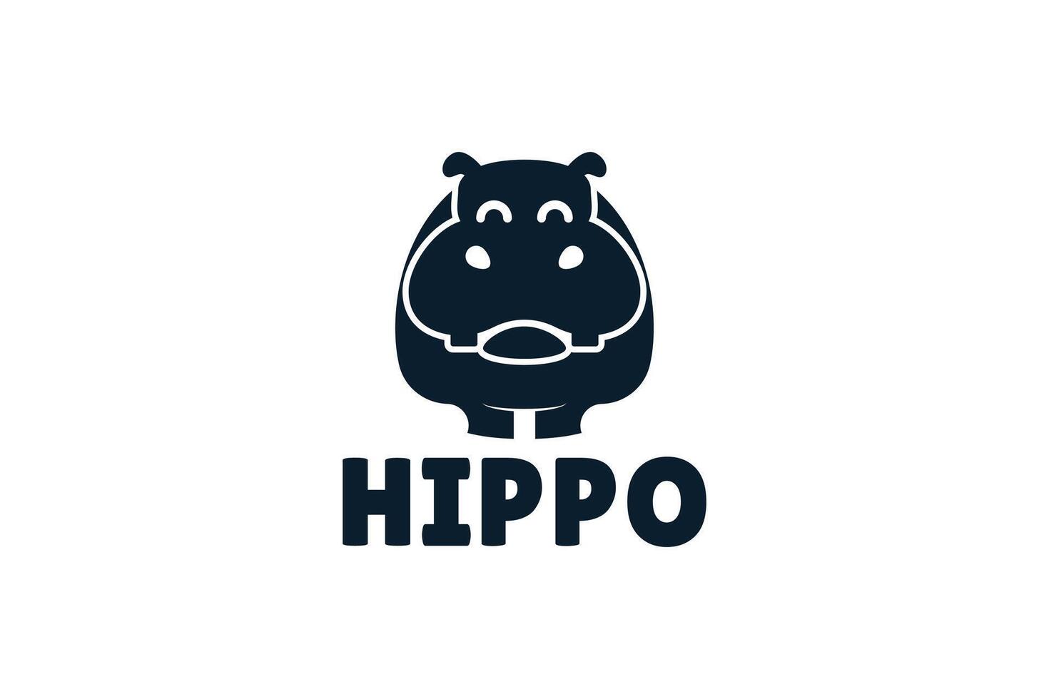 hippo logo design symbol template vector