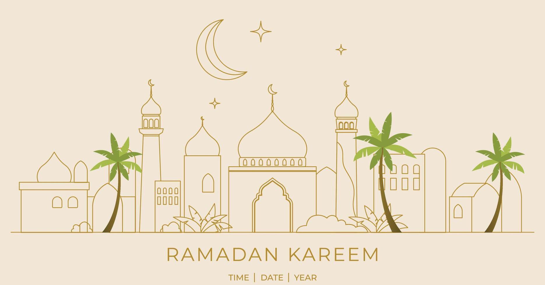 Modern design ramadan kareem greeting card background, poster, banner, wallpaper template vector