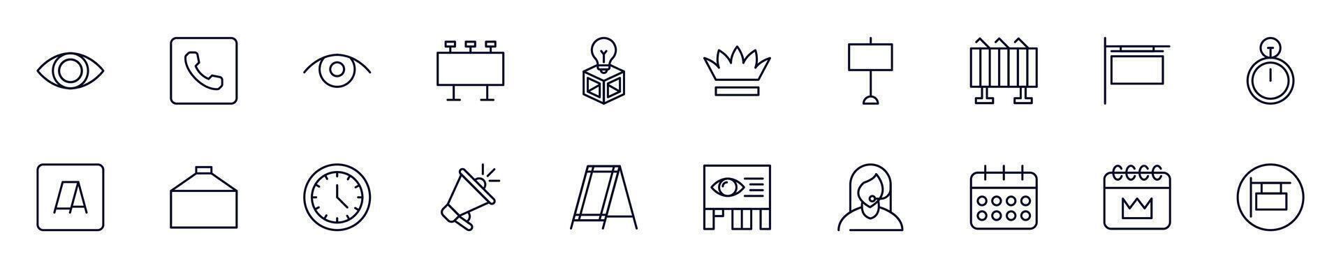 Marketing thin line icons set. Simple linear illustrations that suitable for apps, infographics, books, online shops and stores vector