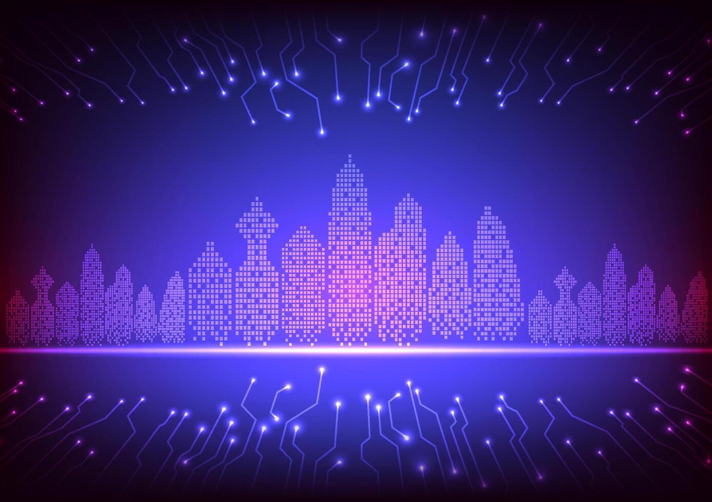 Digital technology cityscape. City town company background concept. Design for office, city, town, company communication, connection, telecoms, digital, internet, online, network. vector