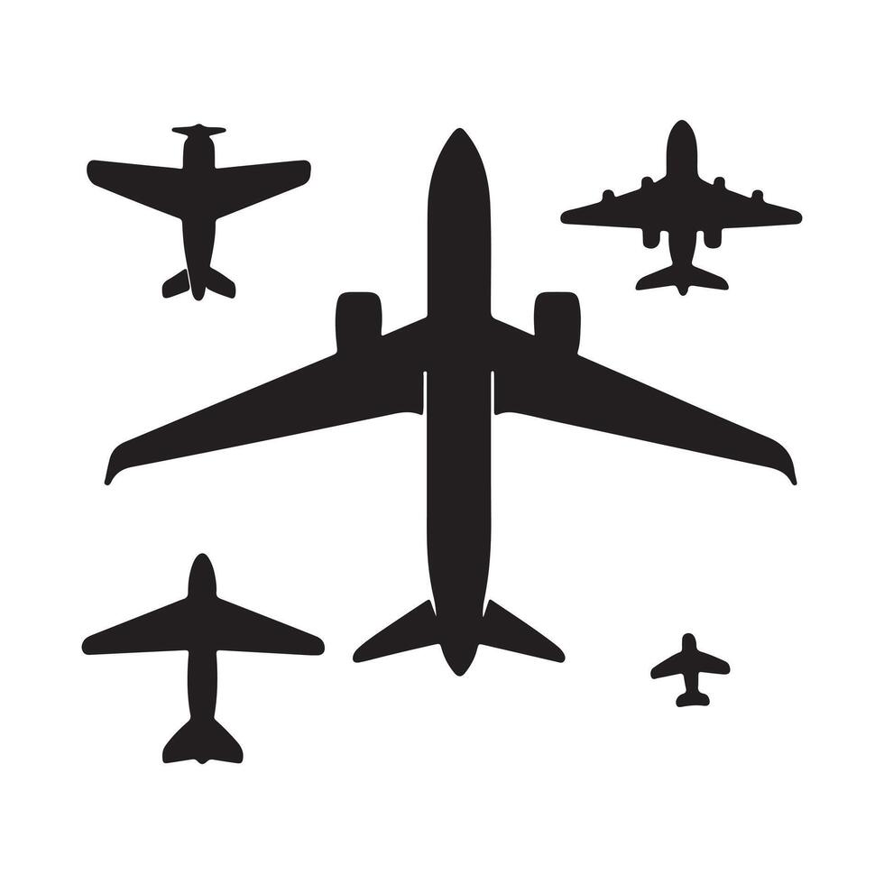 Airplane silhouette illustration free download vector
