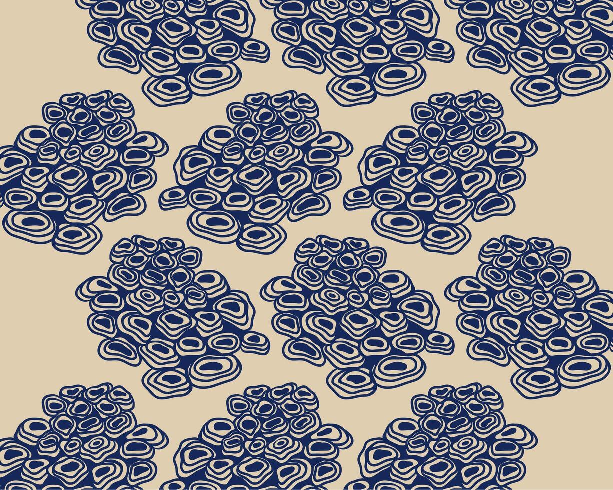 Coral reef vintage pattern background layout illustration fabric textile print art editable vector