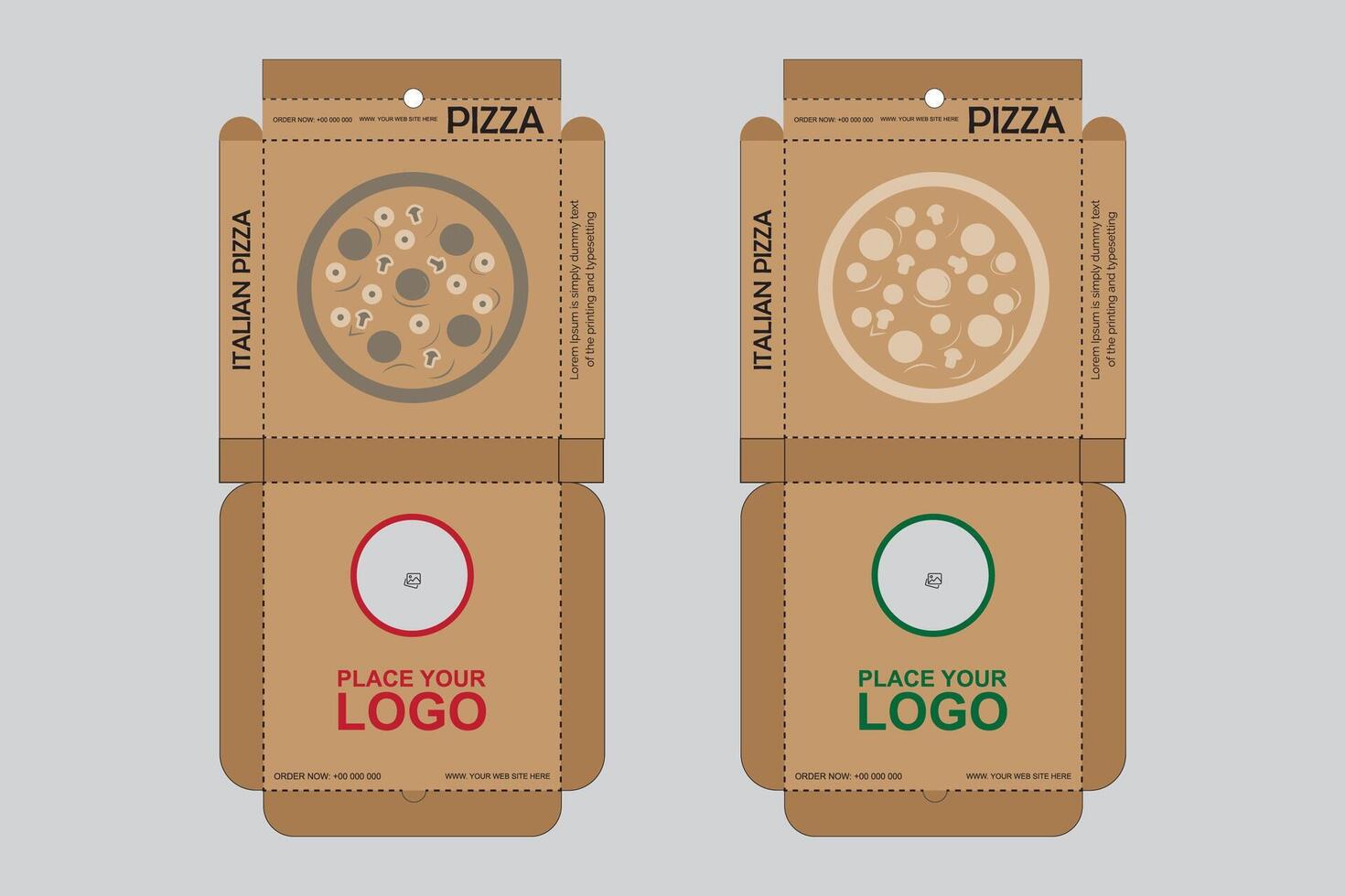Pizza Box Design. Pizza Box Template Design. Pizza Box Packaging Design. 2025 Pizza Box Design. vector