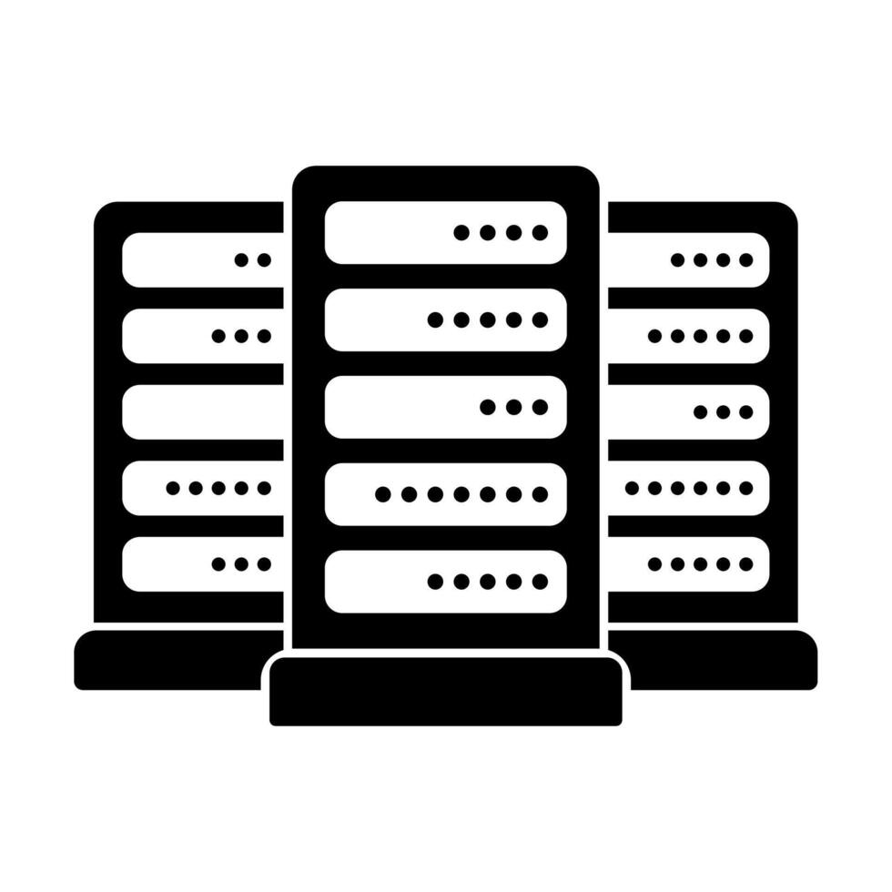 Computer server icon for graphic design, logo, web site, social media, mobile app, ui illustration. vector