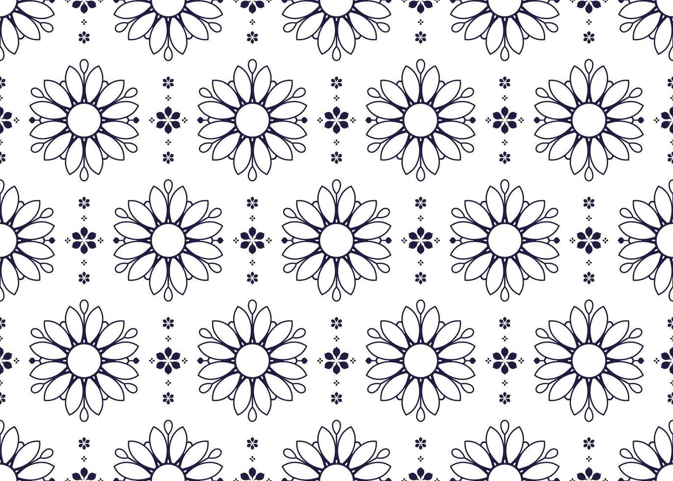 symbol outline floral ethnic fabric seamless pattern, design for cloth, carpet, batik, wallpaper, wrapping etc. vector