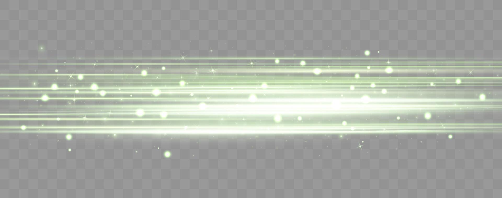 Green speed rays, velocity light neon flow, zoom in motion effect, glow speed lines, stripes vector