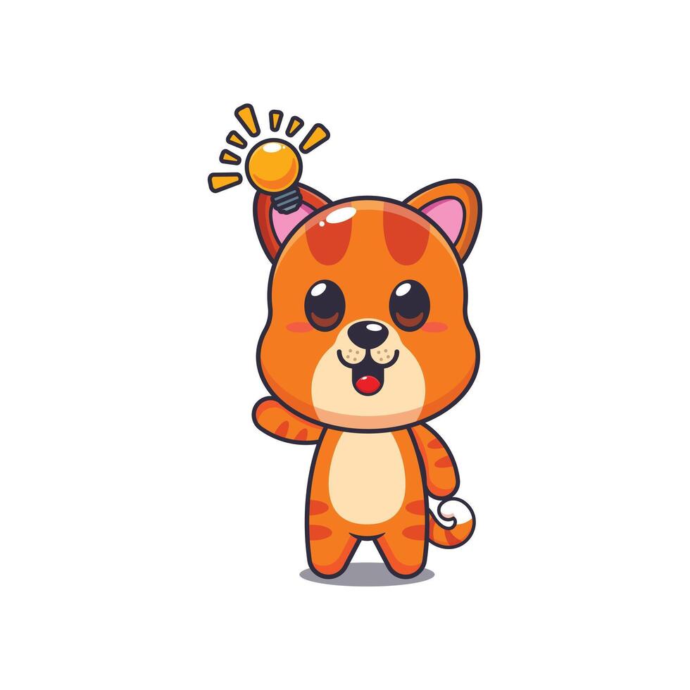 cat mascot cartoon character illustration get an idea. vector