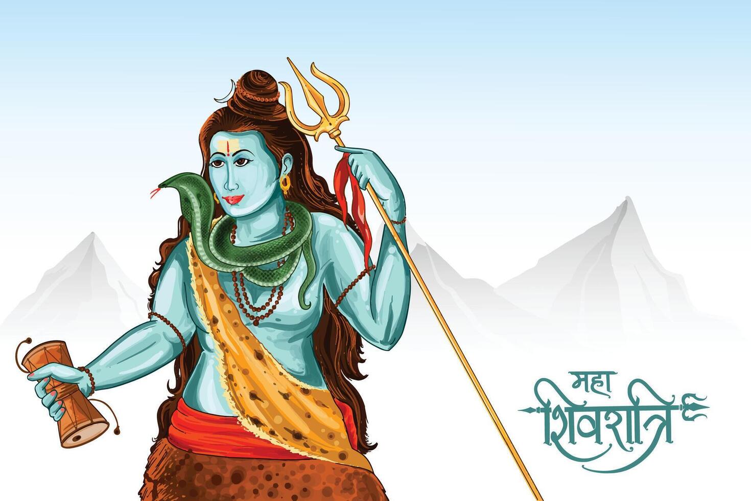 Maha Shivratri indian festival background vector