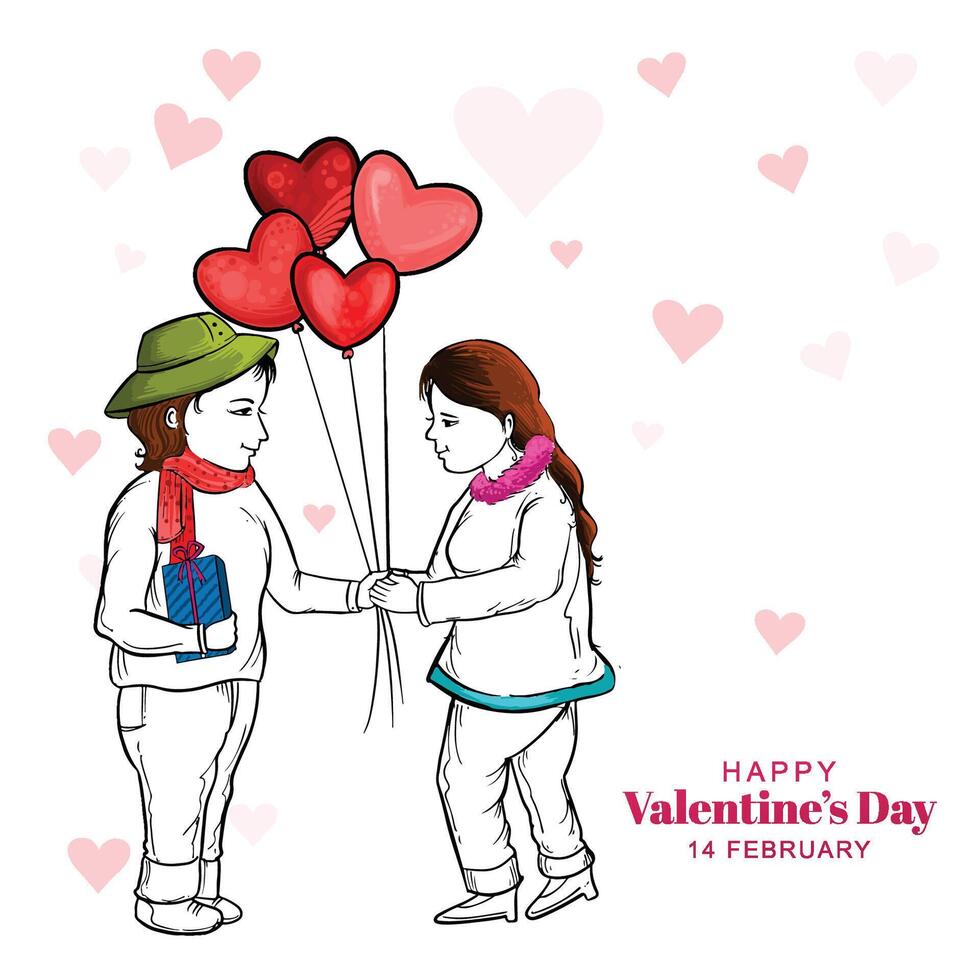 Happy valentine's day love card celebration design vector