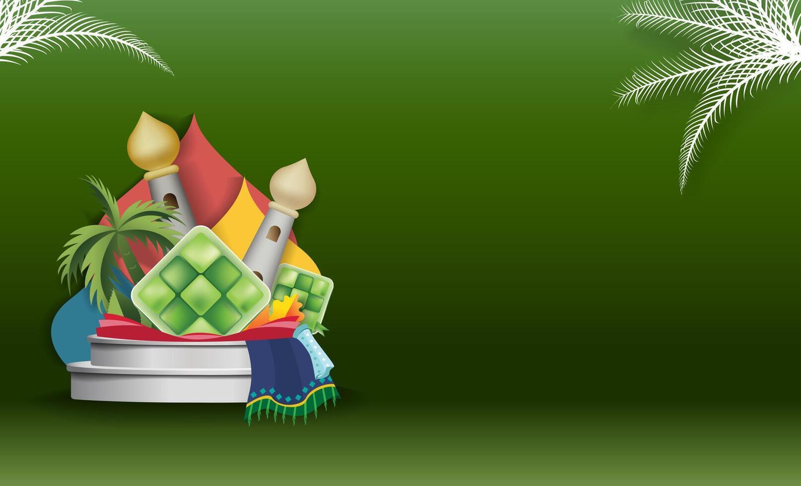 Illustration of a banner template for the month of Ramadan and Eid vector