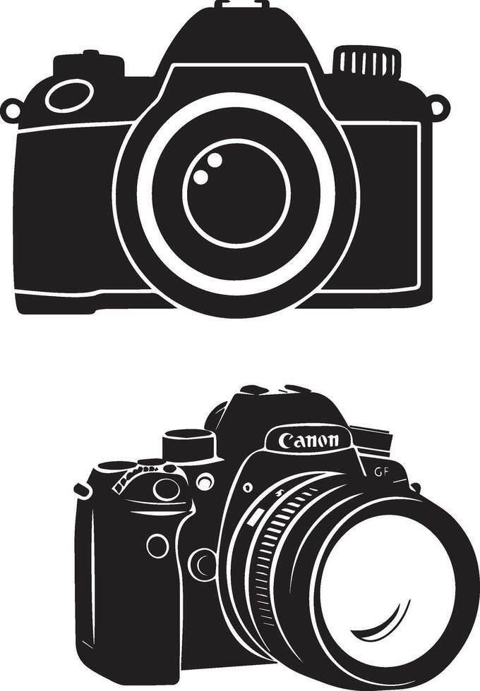 Photo camera black and white vector