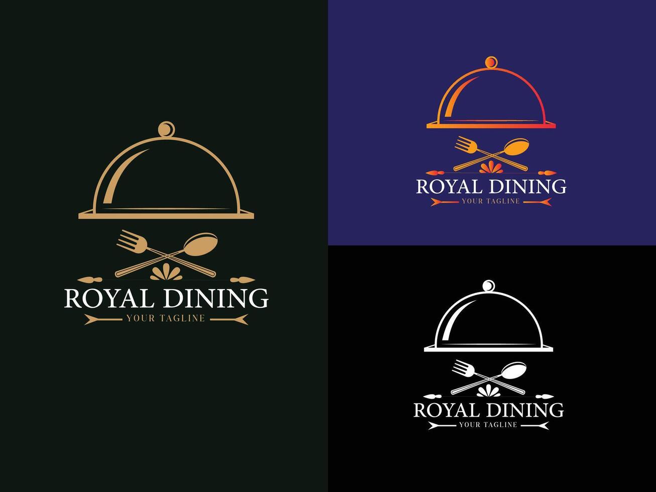 Premium Fine Dining logo Emblem for Culinary Excellence vector