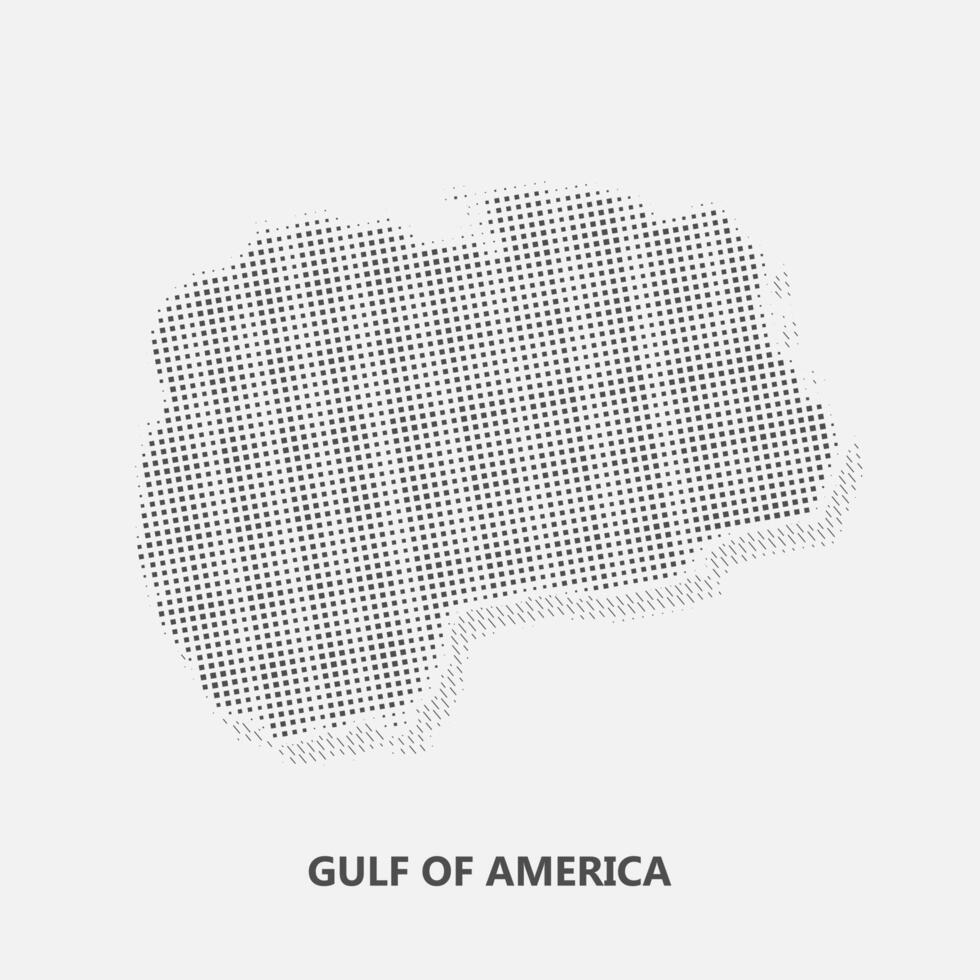 DOT MAP GULF OF AMERICA. vector