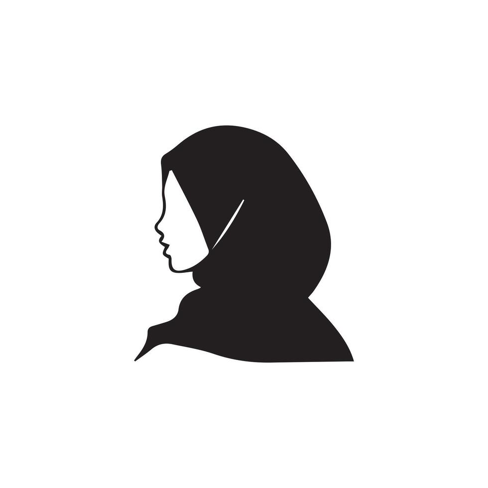 Woman in Hijab Profile vector