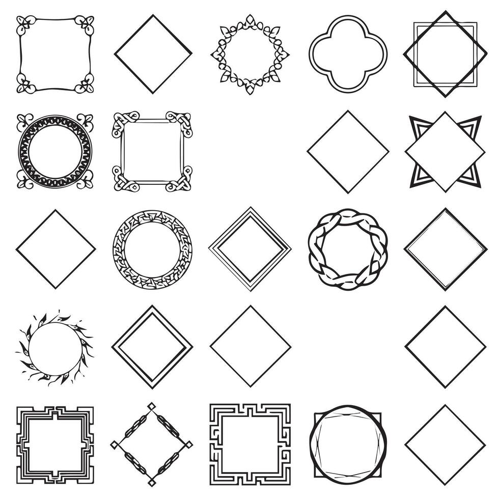 Minimalist Decorative Circular Frame Pack vector