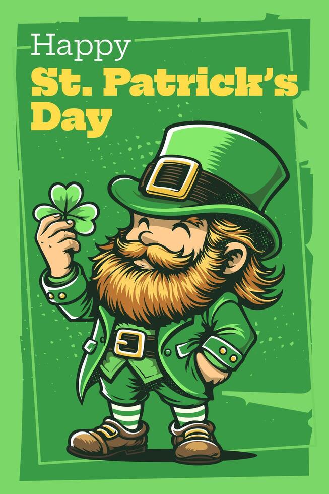Happy St. Patrick's Day Leprechaun Illustration vector