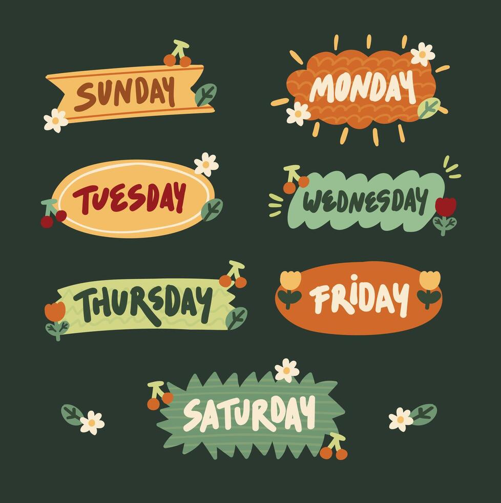 Journaling Sticker Set Featuring Handwritten Notes and Cute Decorative Elements vector