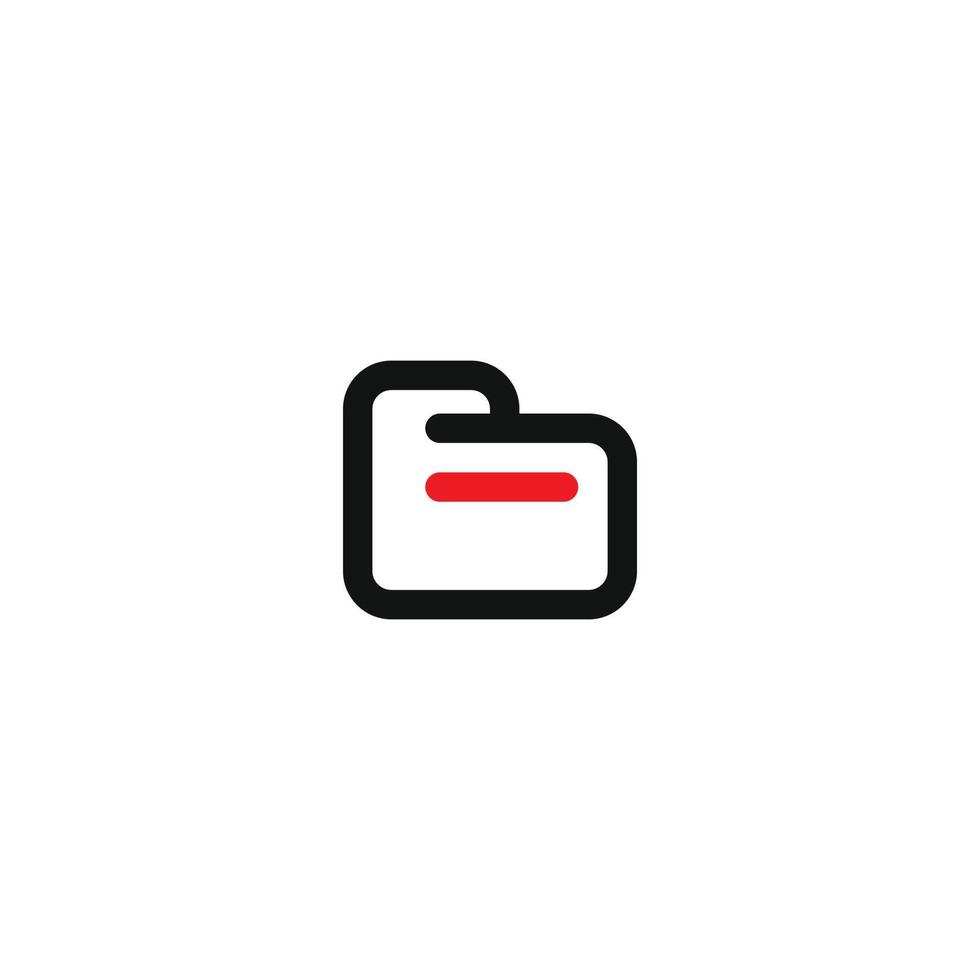 A black and red folder icon on a white background vector