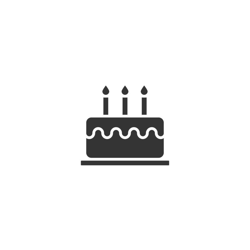 Silhouette Birthday Cake with Candles Illustration for Celebratory and Festive Occasions vector