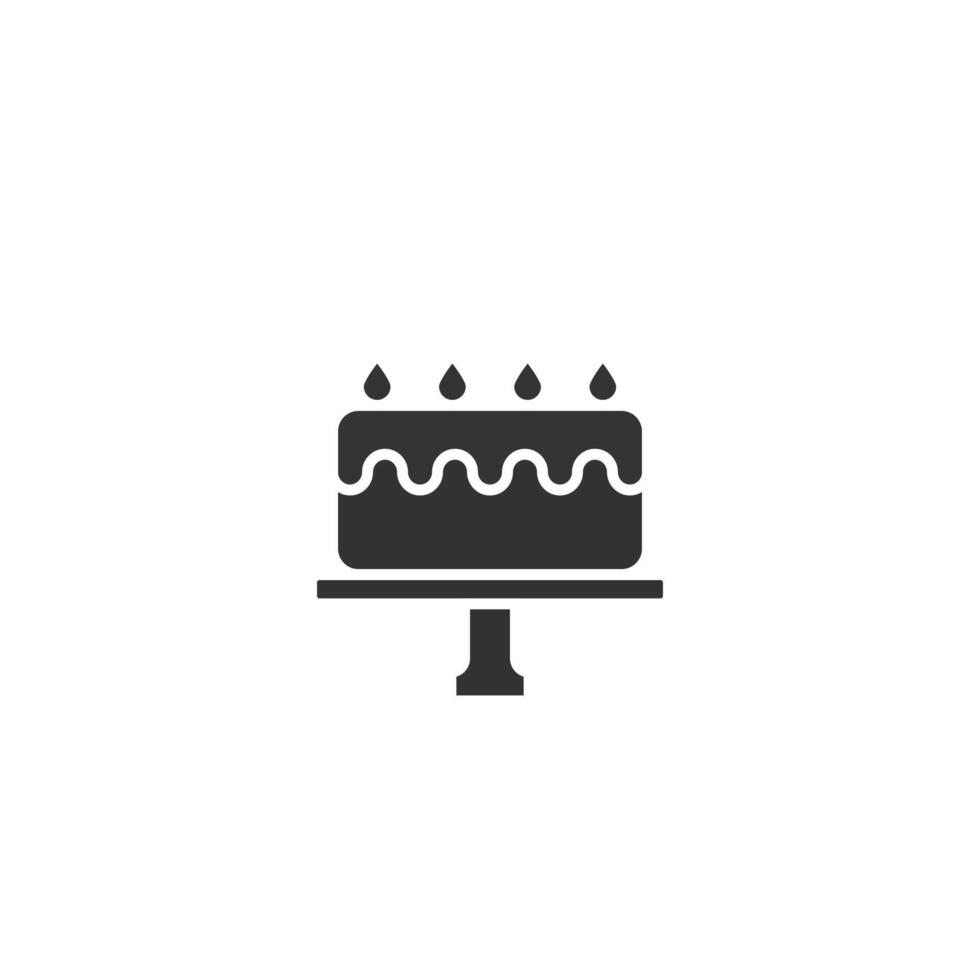 Illustration of a Silhouette Birthday Cake with Candle Decorations on a Stand vector