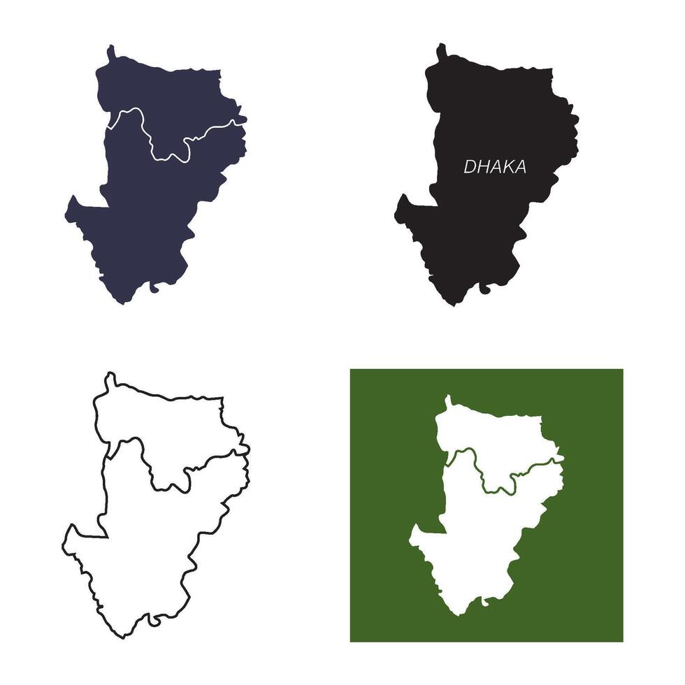Map of Dhaka, Bangladesh icon design vector