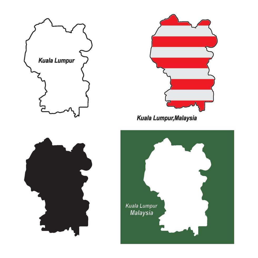 map of kuala lumpur, malaysia vector