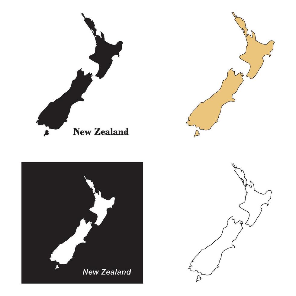 new zealand map design vector