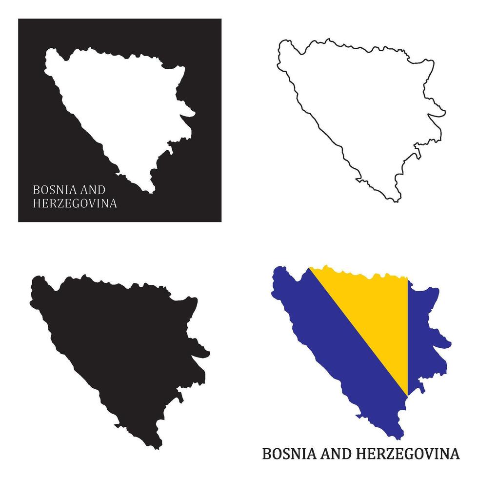 Map of bosnia and herzegovina region design vector