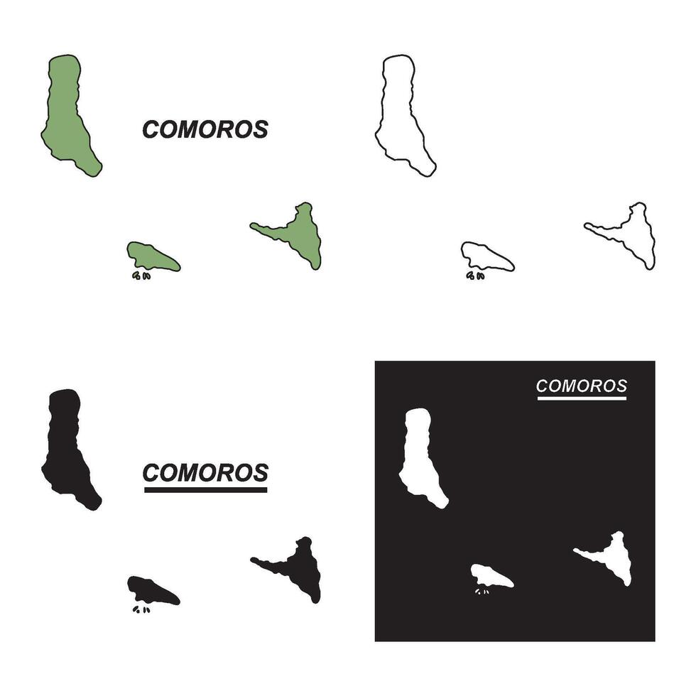 Comoros map design vector