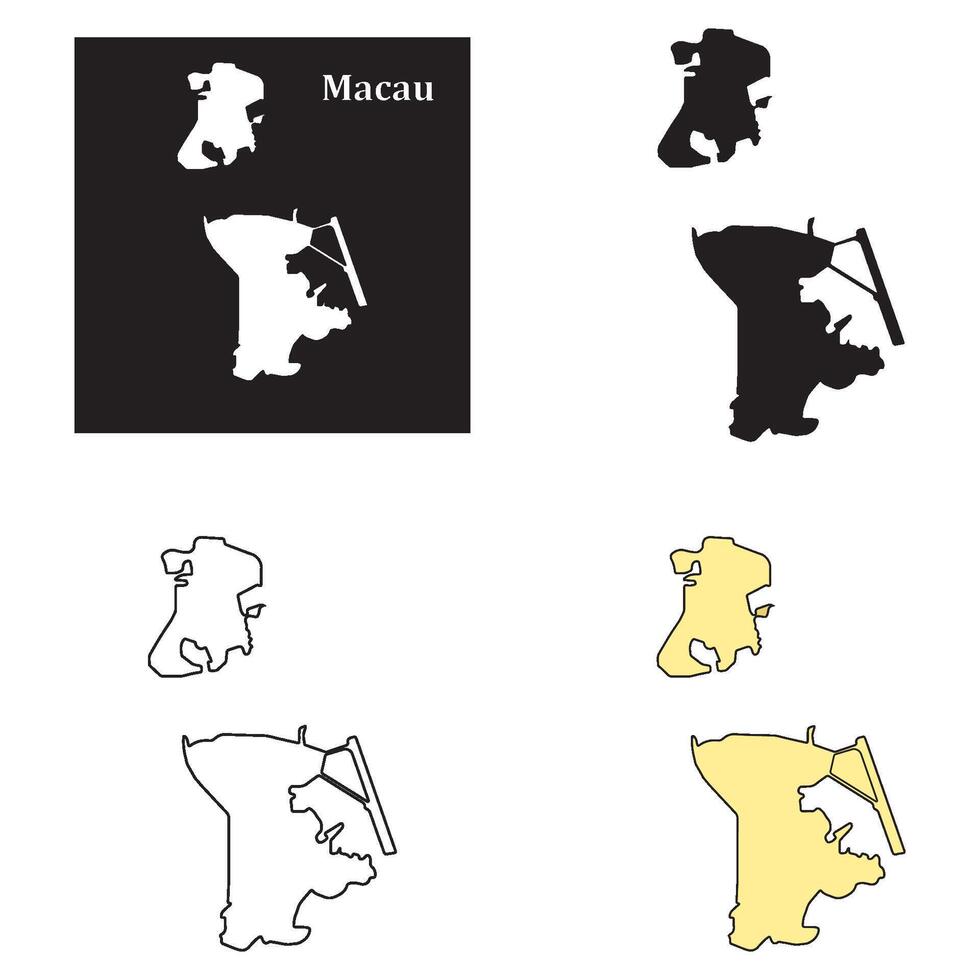 Map of Macau region design vector