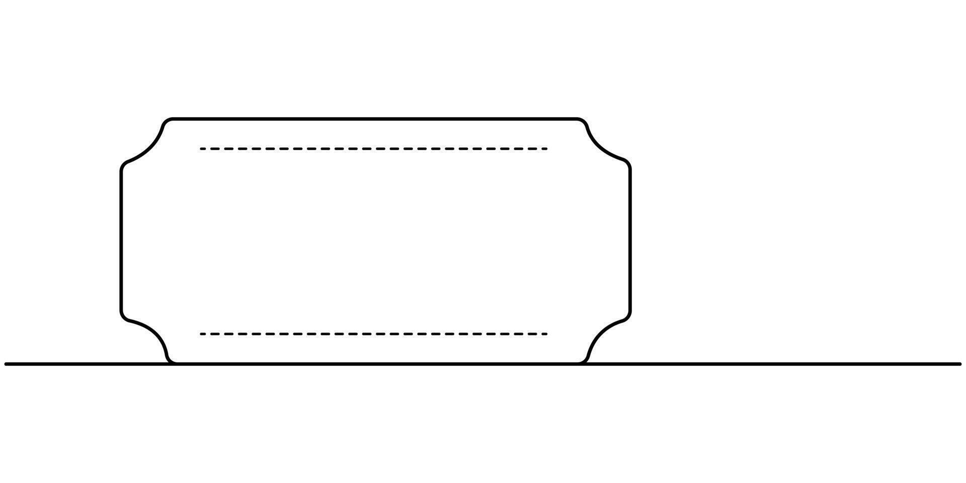 Ticket Duocolor Line Icon Design with Editable Stroke Continuous One Line Drawing vector