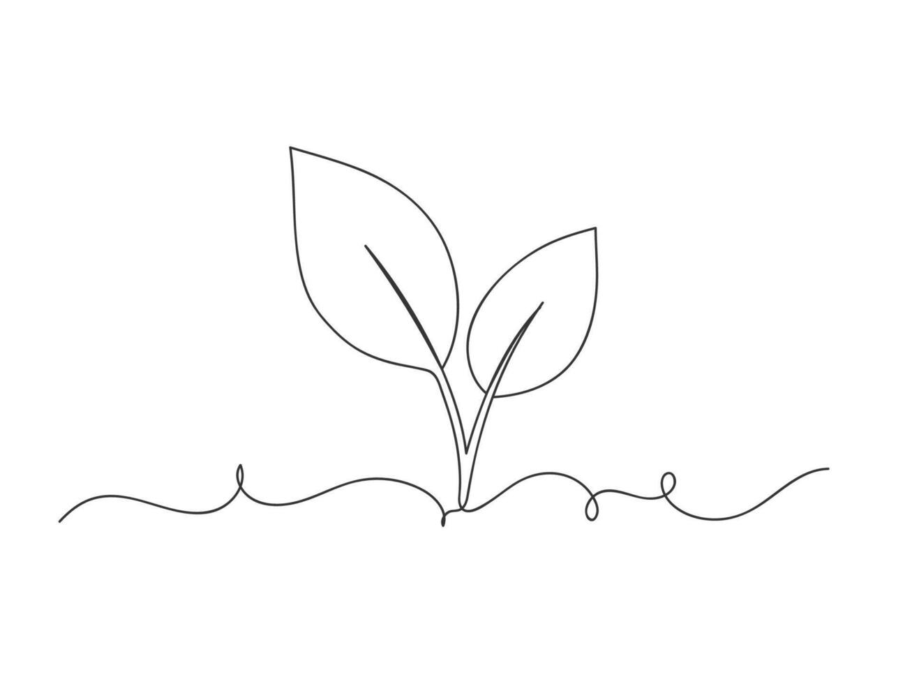 Natural plant continuous one line art isolated. vector