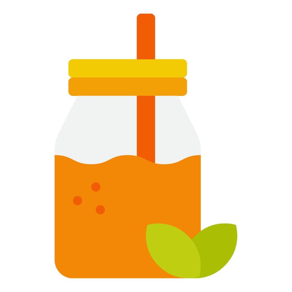 Fresh Orange Juice in a Jar vector