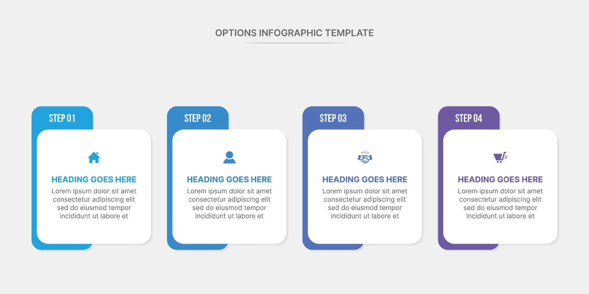 4 Options Square Infographic Template Design vector
