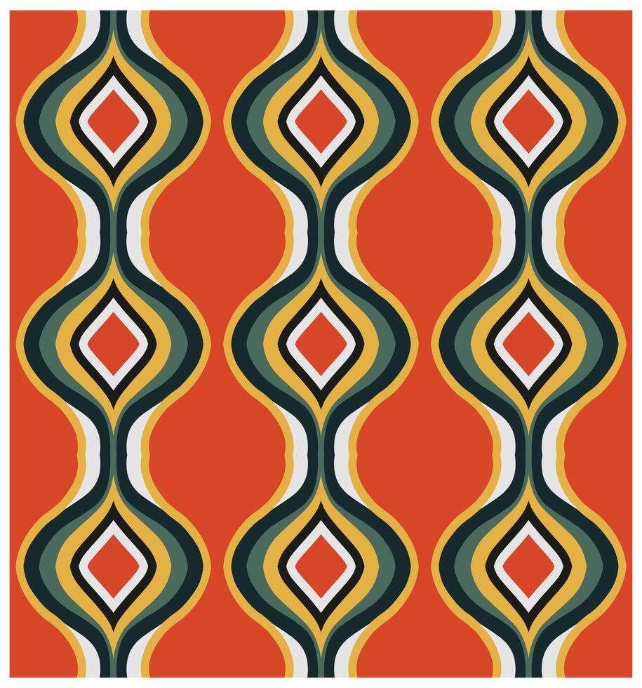 A decorative design showcasing a red and green pattern with distinct diamond shapes. vector