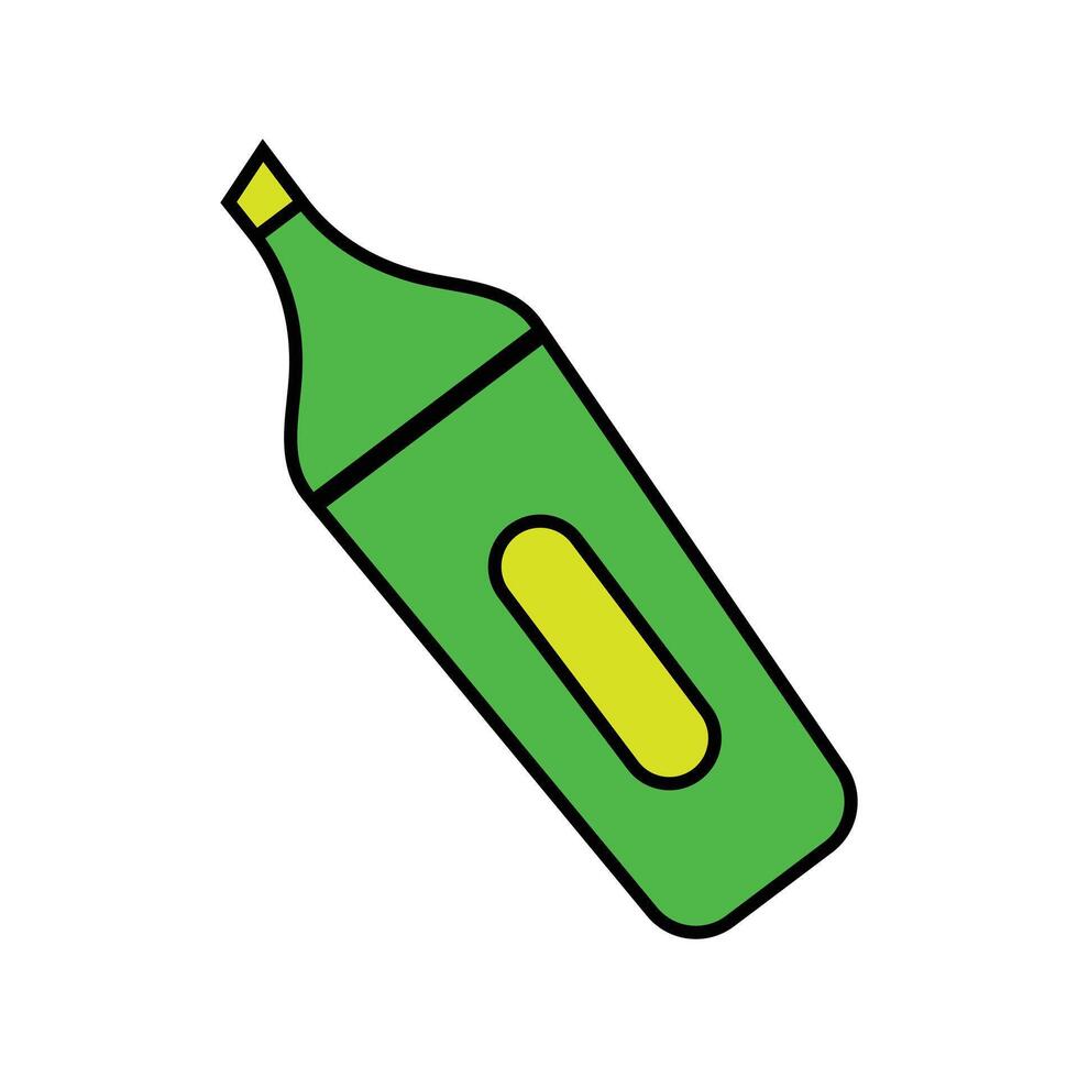 Green Highlighter Marker Icon. vector