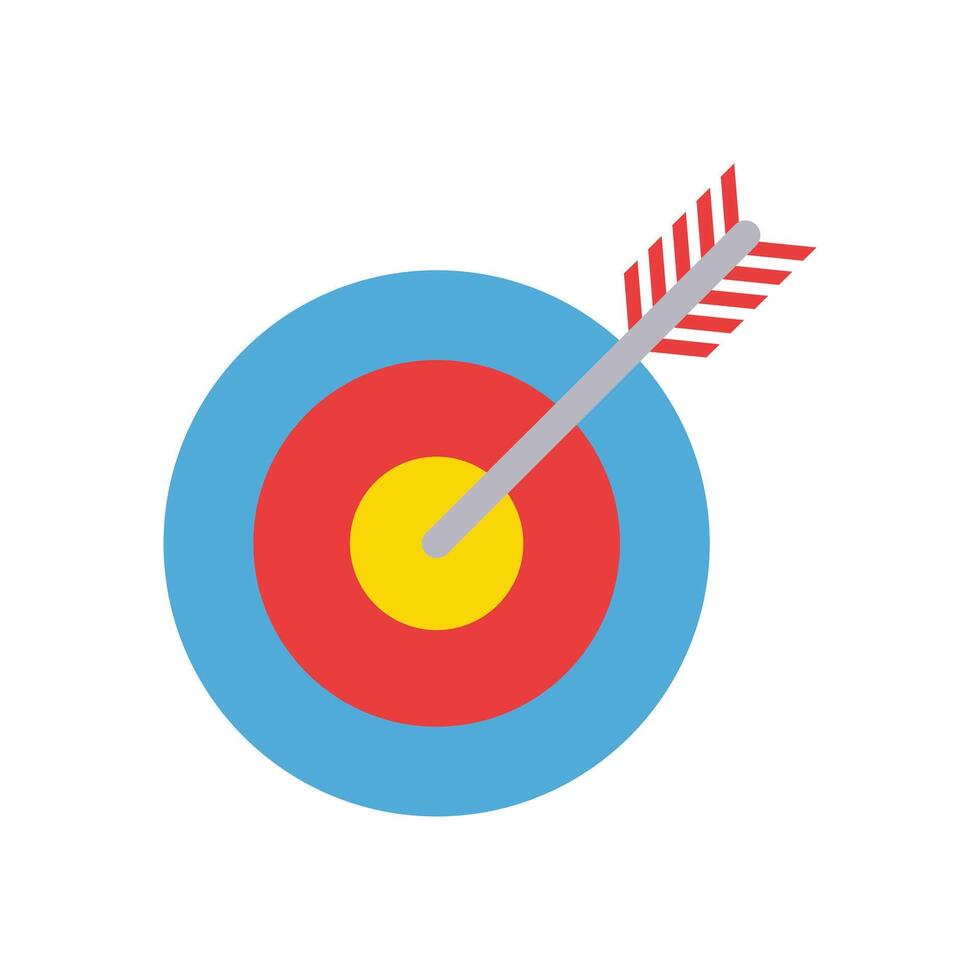 Dart Board Game Icon Illustration. vector