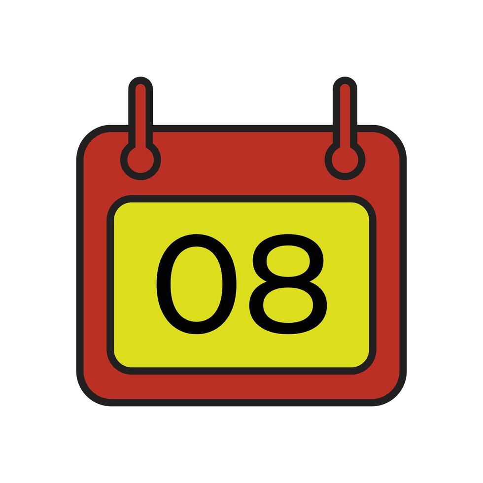 Illustration of a Calendar with Date 08 vector