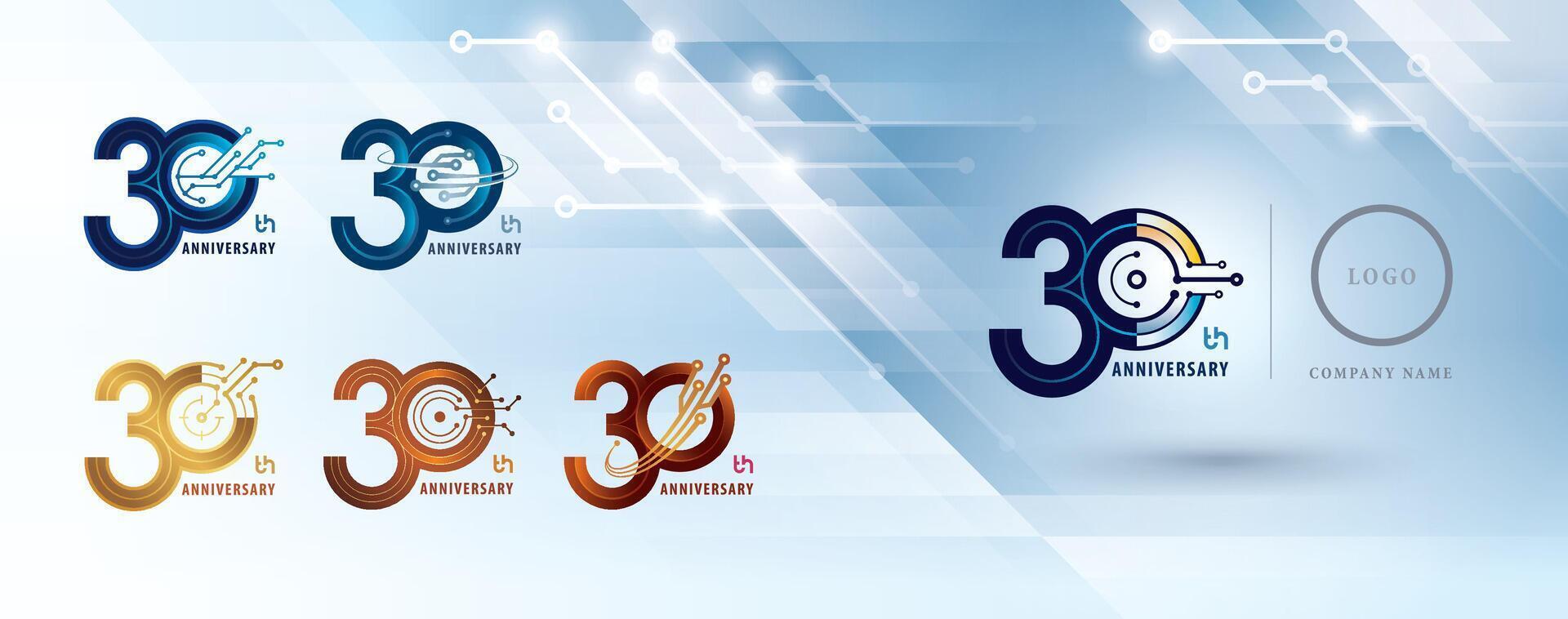 Set of 30th Anniversary logotype design, Thirty years