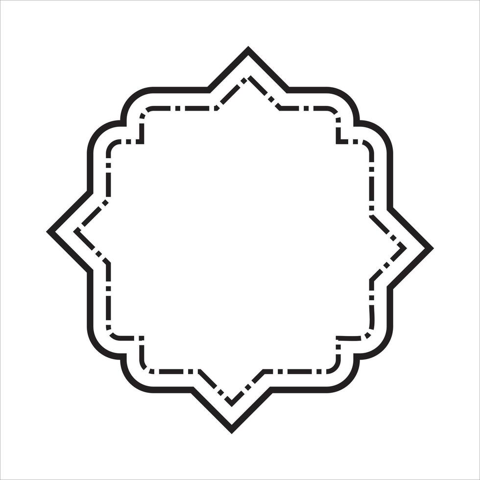 Geometric Frame with Bold Out Lines Illustration Simple Polygon Design Art Isolated on White Background vector