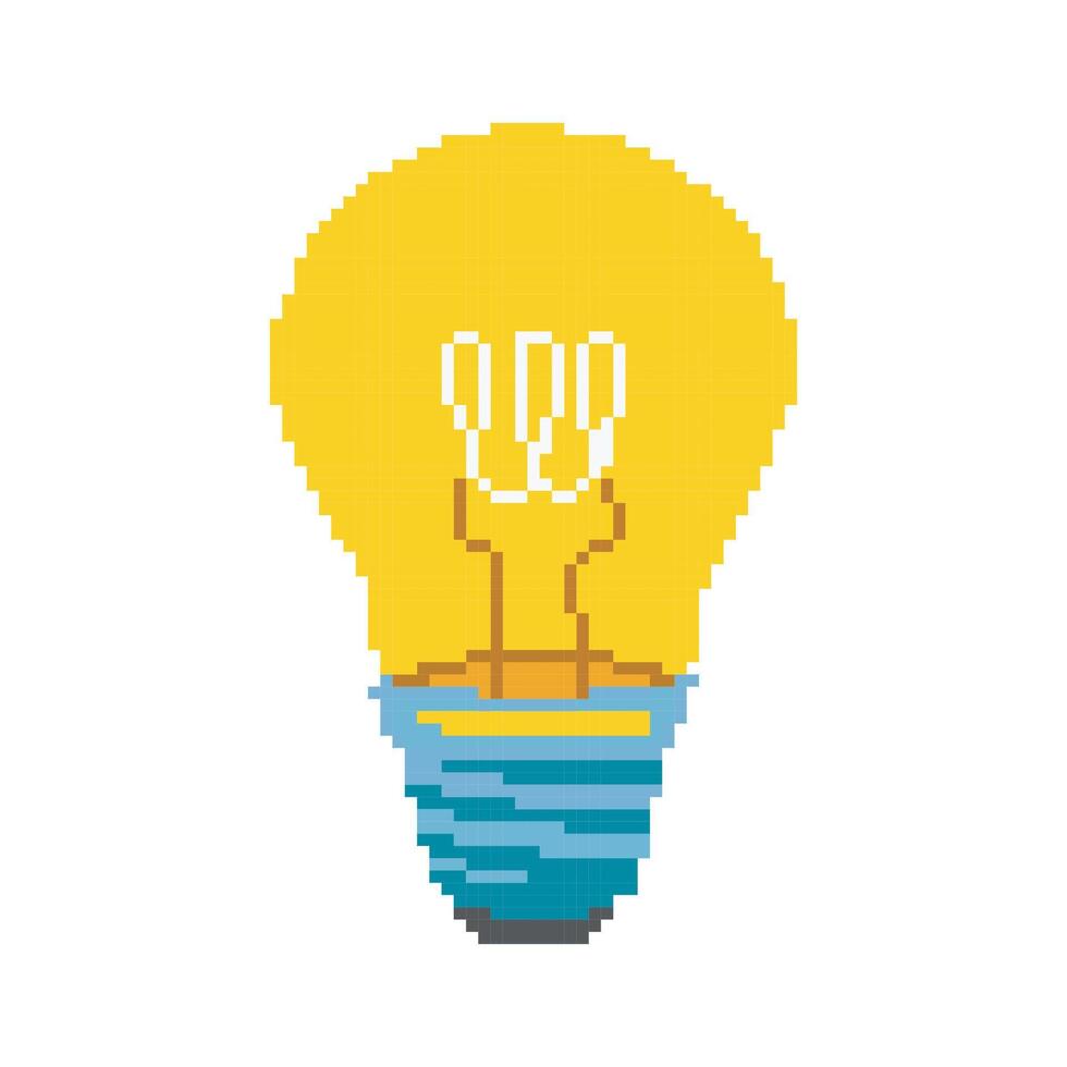 lamp pixel art vector