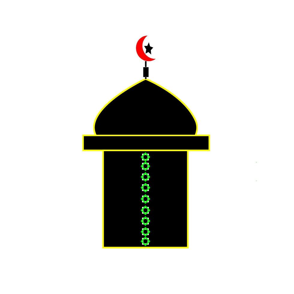 mosque silhouette icon design template vector